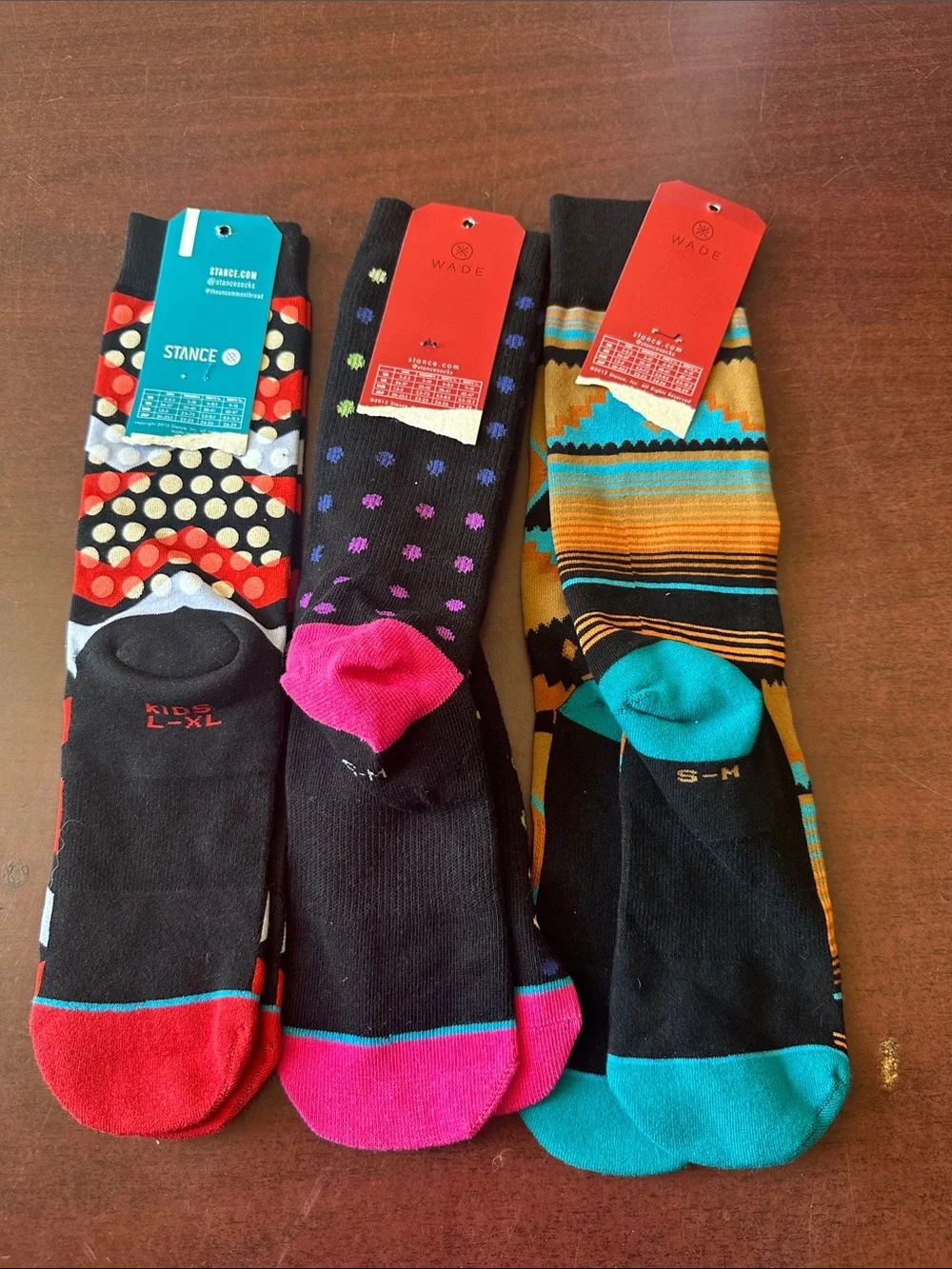 #146, Youth Size Three Pairs NWT Stance Crew Socks